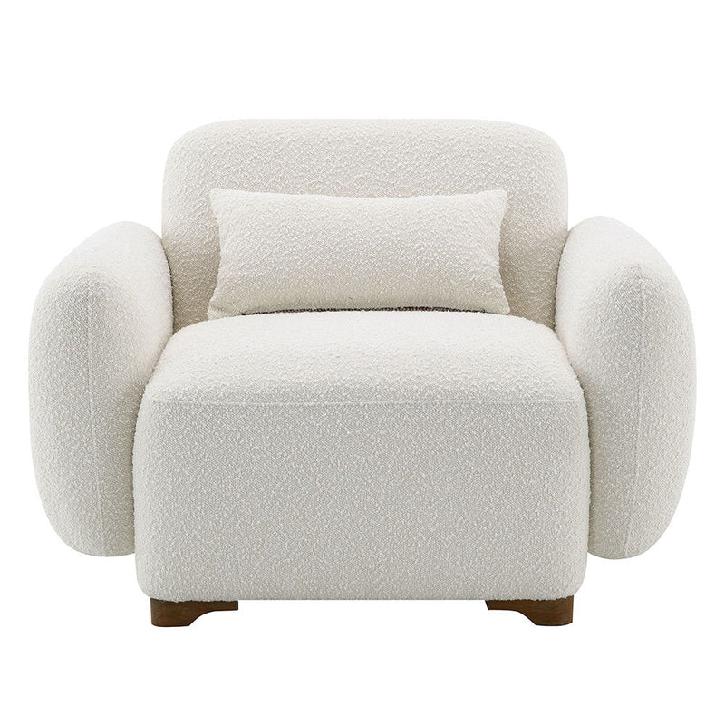 Darius - Chair With Pillow - Beige Boucle - R&R Furniture Gallery (Fountain Valley, CA)