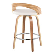 Grotto - Mid Century Modern Fixed Height Counter Stool With Swivel With Round Footrest (Set of 2) - R&R Furniture Gallery (Fountain Valley, CA)