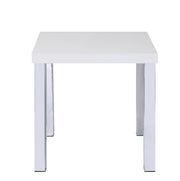 Harta - End Table - White High Gloss & Chrome - R&R Furniture Gallery (Fountain Valley, CA)