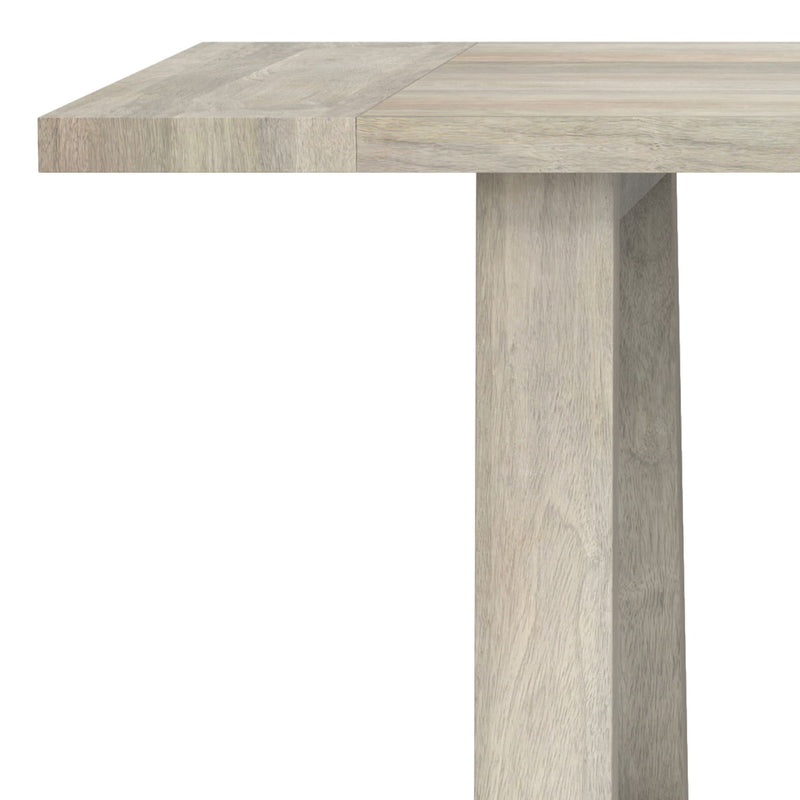 Simpli-Home Whitley dining table with wooden surface and sturdy legs, ideal for modern dining rooms.