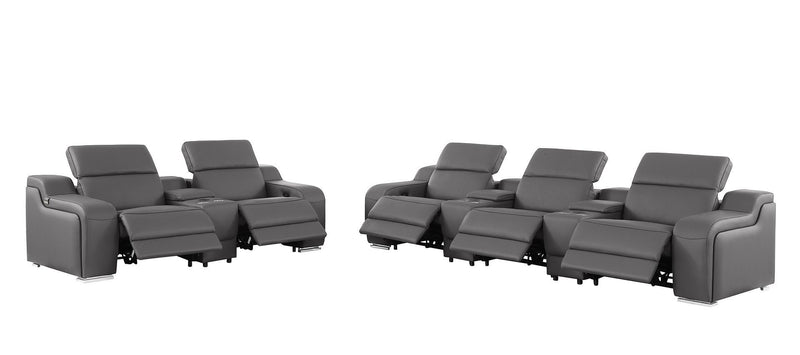 1116 - 8-Piece Modular Power Reclining Sofa, Loveseat & Chair Set In With 5 Power Recliners & Power Headrests
