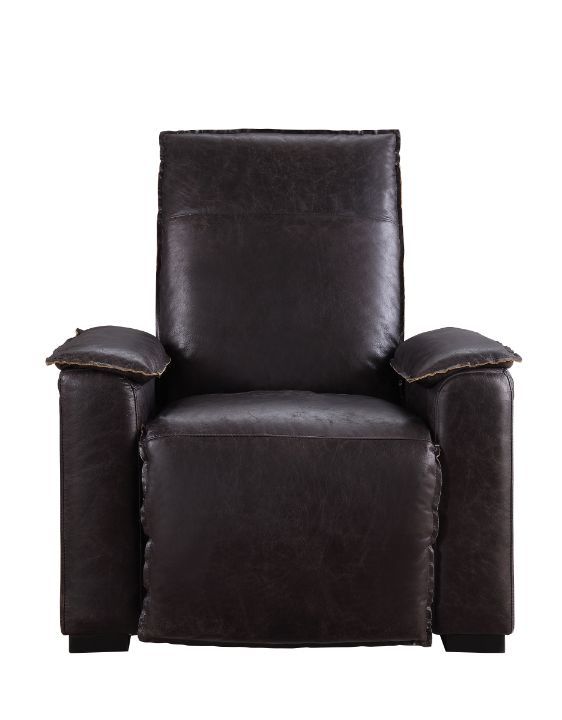 Misezon - Power Motion Recliner - Dark Top Grain Brown Leather & Aluminum - R&R Furniture Gallery (Fountain Valley, CA)
