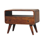 Mini Curved Media Unit - Chestnut - R&R Furniture Gallery (Fountain Valley, CA)