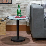 Boli - End Table - Black & Map Glass - R&R Furniture Gallery (Fountain Valley, CA)