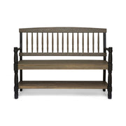 Slatted Bench With Built In Shelf - R&R Furniture Gallery (Fountain Valley, CA)