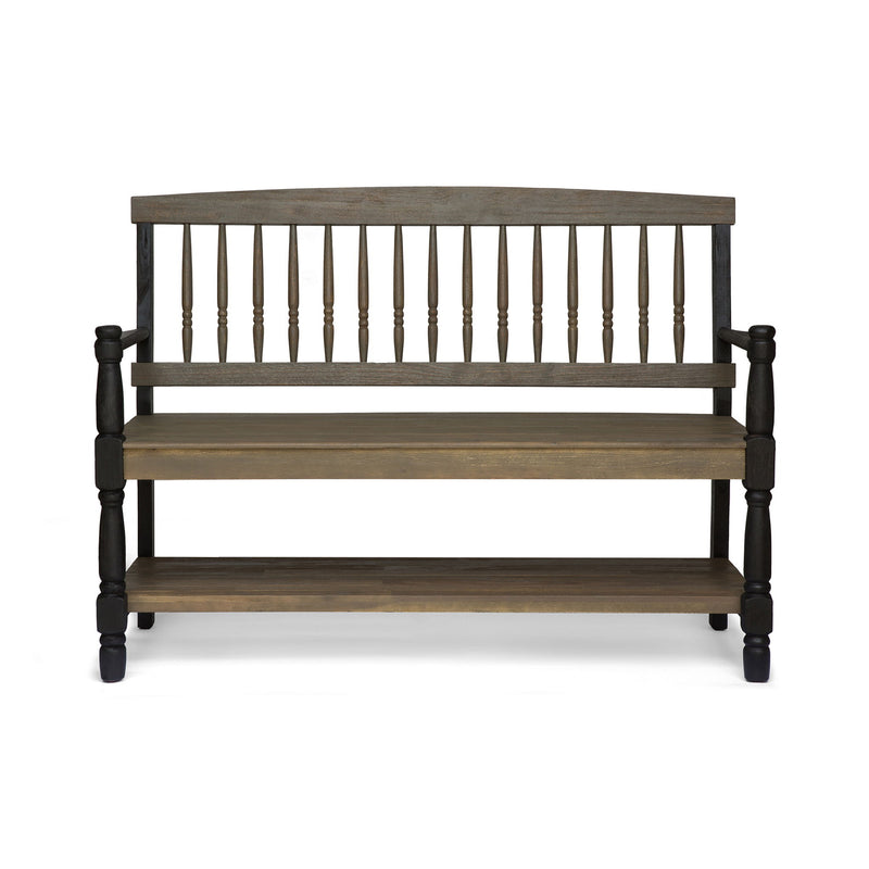 Slatted Bench With Built In Shelf - R&R Furniture Gallery (Fountain Valley, CA)