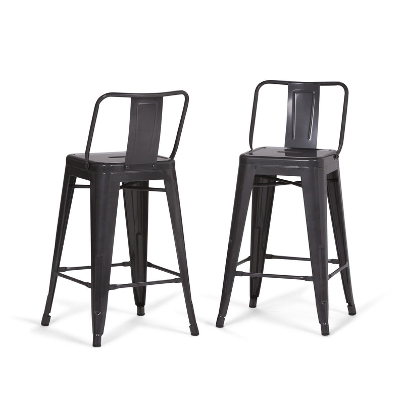 Rayne - Curved Back Metal Stool (Set of 2) - R&R Furniture Gallery (Fountain Valley, CA)
