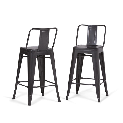 Rayne - Curved Back Metal Stool (Set of 2) - R&R Furniture Gallery (Fountain Valley, CA)
