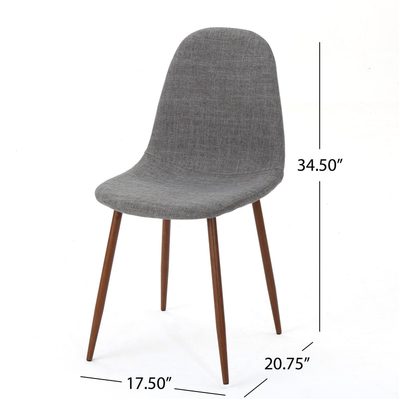 Modern Minimalist Fabric Dining Chair With Iron Legs - R&R Furniture Gallery (Fountain Valley, CA)