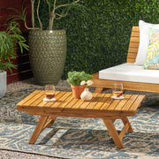 Outdoor Acacia Wood Coffee Table With Open Slat Design - R&R Furniture Gallery (Fountain Valley, CA)