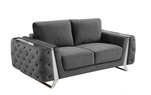 1051 - Contemporary Velvet Loveseat - R&R Furniture Gallery (Fountain Valley, CA)