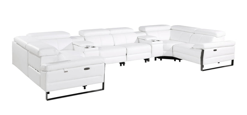 1246 - 8-Piece U-Shaped Modular Power Reclining Sectional With 2 Power Recliners And Power Headrests
