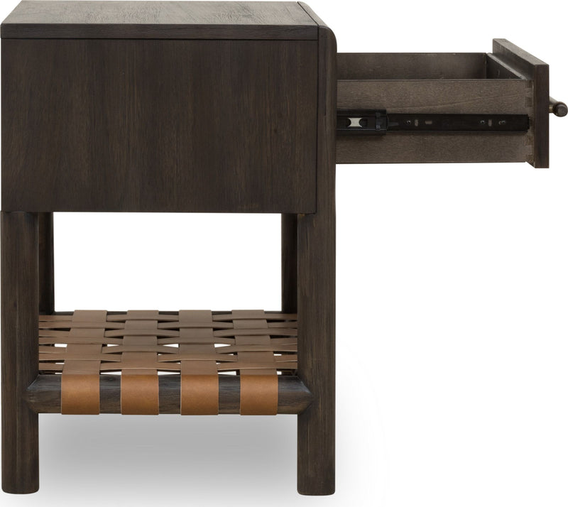Dorsey One Drawer USB-charging Nightstand in Basalt Grey