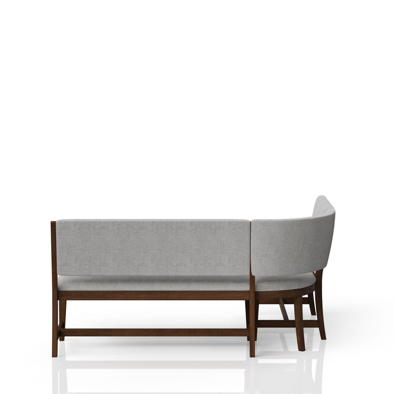 Curved Dining Bench Upholstered Curved Bench - Beige - R&R Furniture Gallery (Fountain Valley, CA)