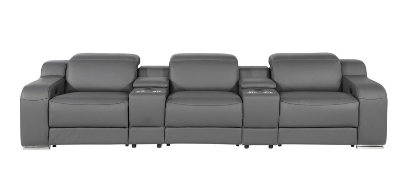 1116 - 5-Piece Modular Power Reclining Sofa In With 3 Power Recliners & Power Headrests