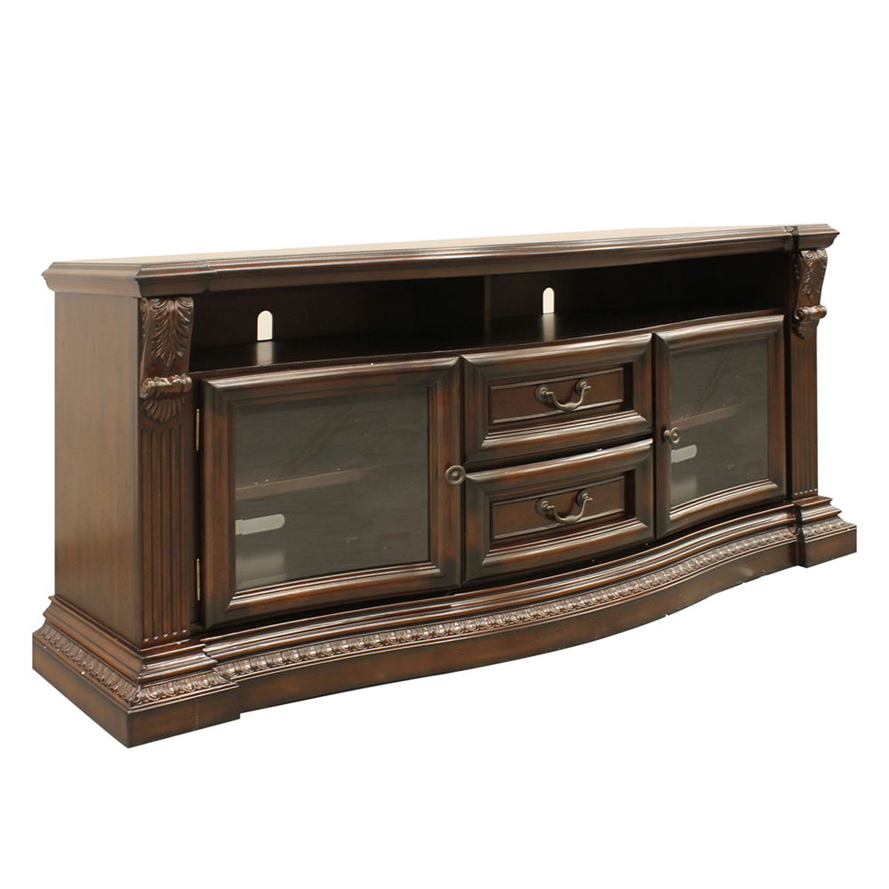 Bella - TV Console With Power Center - Vintage Sienna - R&R Furniture Gallery (Fountain Valley, CA)