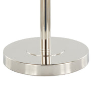 Lumi Source Lily contemporary table lamp with polished nickel finish and gray fabric shade, ideal for modern living spaces.
