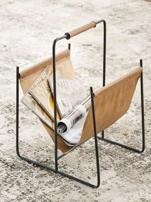 Faronworth - Magazine Rack - Brown / Black - R&R Furniture Gallery (Fountain Valley, CA)