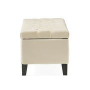 Button Tufted Diamond Stitch Storage Ottoman - Beige - R&R Furniture Gallery (Fountain Valley, CA)