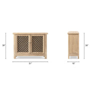 Jennifer Taylor Home Arden 2-door natural accent storage cabinet with sleek design and wood finish, ideal for modern home decor.