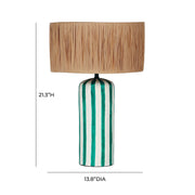 Ravello - Striped Papier Mache Table Lamp - Green - R&R Furniture Gallery (Fountain Valley, CA)