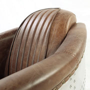 Brancaster - Chair - Retro Brown Top Grain Leather & Aluminum - R&R Furniture Gallery (Fountain Valley, CA)