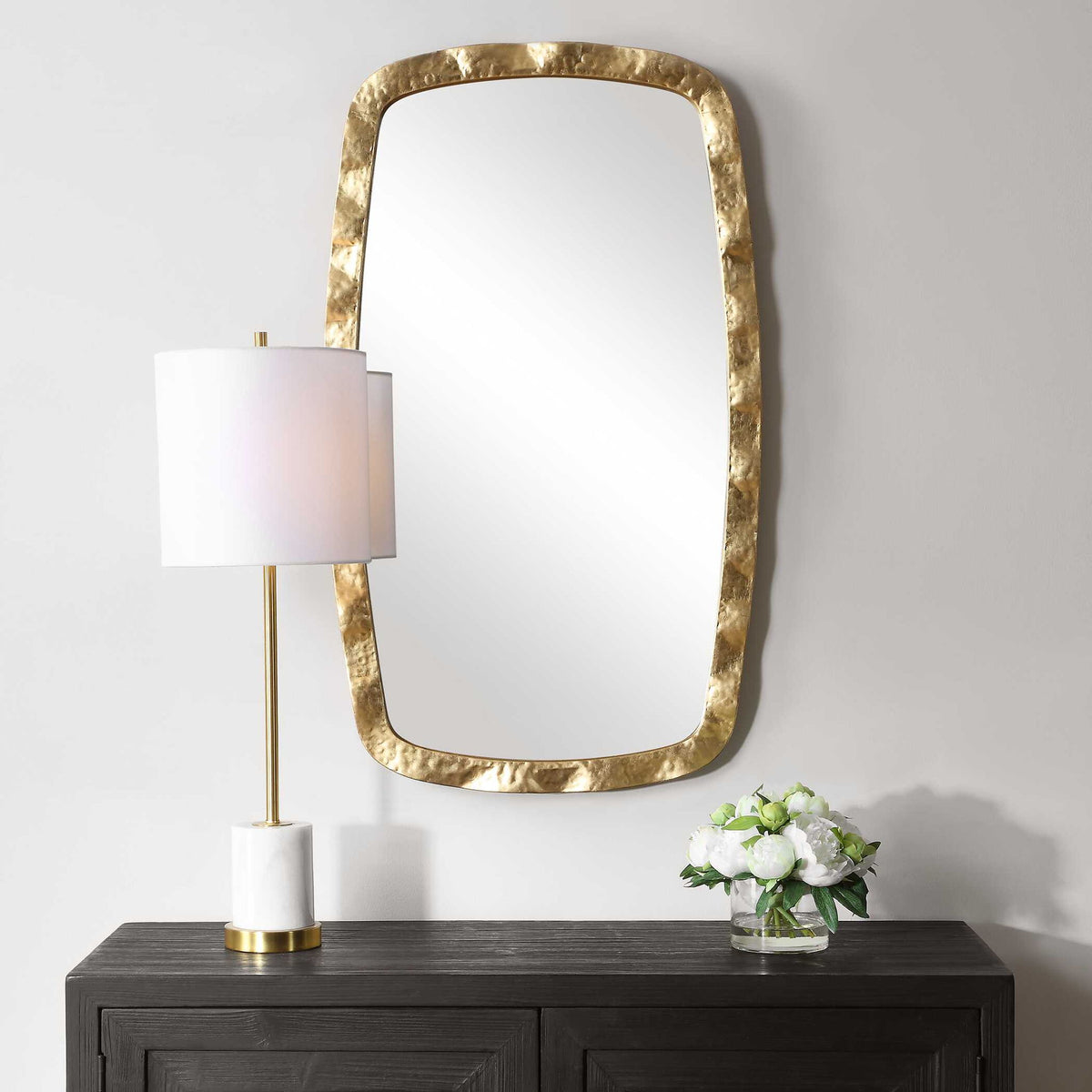 Iron-Framed Mirror - Gold Leaf