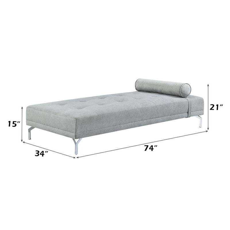 Quenti - Sofa Bed With Pillow - Gray Melange Velvet - R&R Furniture Gallery (Fountain Valley, CA)