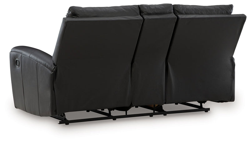 Glossmore - Reclining Loveseat With Console - Black - R&R Furniture Gallery (Fountain Valley, CA)
