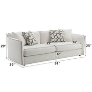 Yolanda - Sofa With 4 Pillows - Beige Chenille - R&R Furniture Gallery (Fountain Valley, CA)