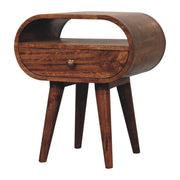 Circular Bedside Table With Open Slot - Caramel - R&R Furniture Gallery (Fountain Valley, CA)