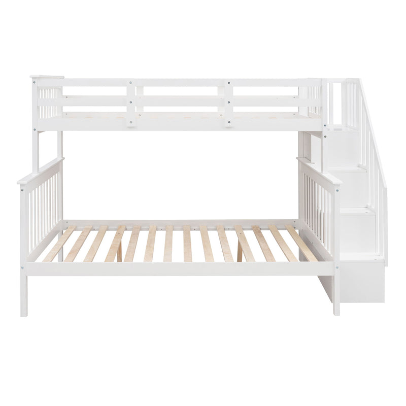Stairway Bunk Bed With Storage And Guard Rail For Bedroom - R&R Furniture Gallery (Fountain Valley, CA)