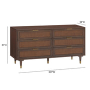 TOV Furniture Sierra 6 Drawer Dresser with sleek wood finish and modern design, featuring six spacious drawers for storage.