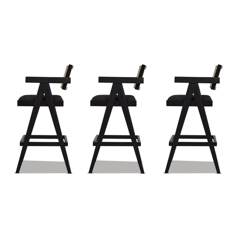 Milan - Modern Webbing Back Stool With Arms (Set of 3) - R&R Furniture Gallery (Fountain Valley, CA)