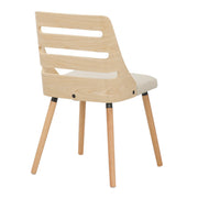 Lumi Source Trevi mid-century modern dining chair, side chair with sleek wooden frame and upholstered seat, stylish and comfortable.