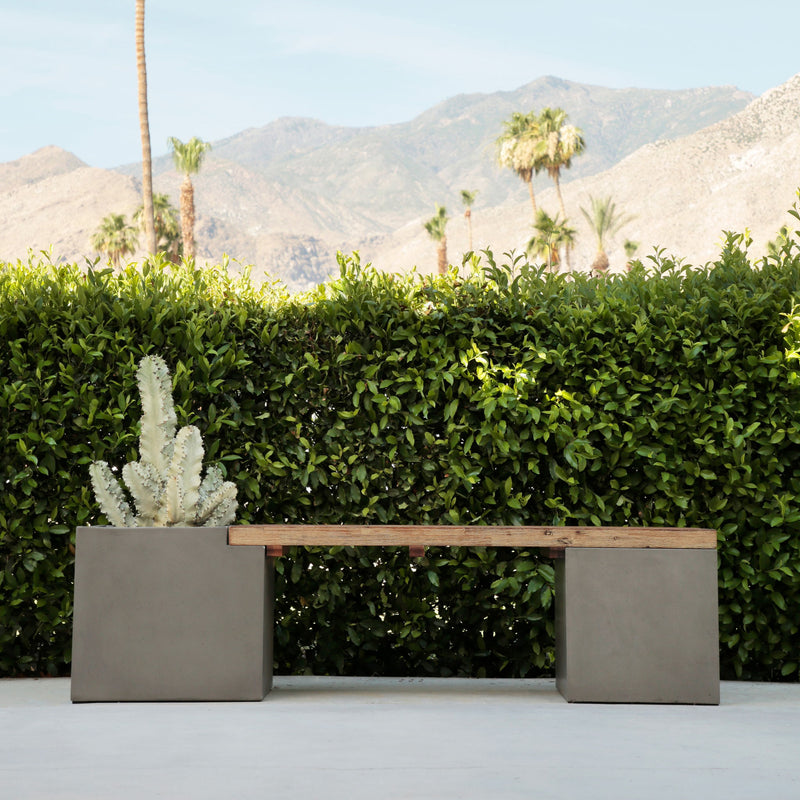 Bowman - Outdoor Bench - Dark Gray And Natural