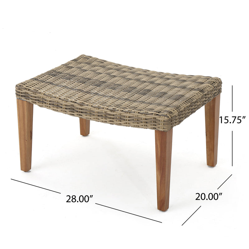 Outdoor Rattan Wicker Ottomans - Gray - R&R Furniture Gallery (Fountain Valley, CA)