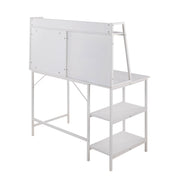 Lumi Source Geo Lift Top Desk with modern geometric shelf design, featuring a contemporary style and sleek wooden finish.