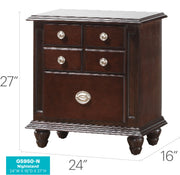Glory Furniture Summit cappuccino accent nightstand with a sleek wooden finish and modern design, featuring a drawer and open shelf.