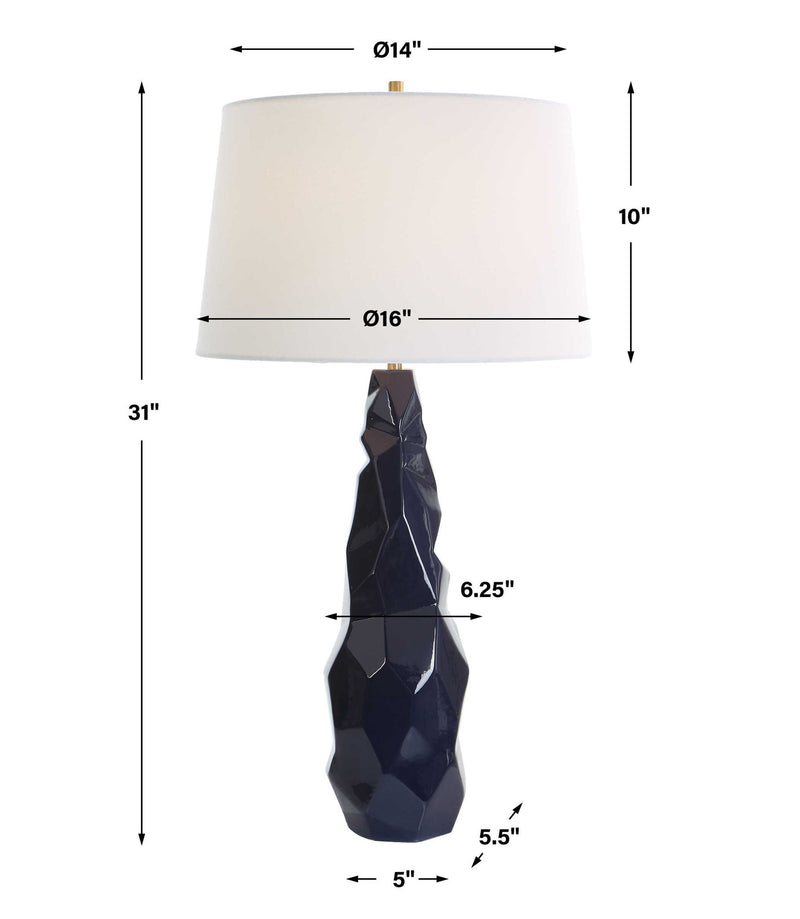 Kavos - Geometric Blue Table Lamp