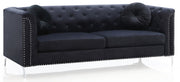 Elegant contemporary Pompano stationary sofa by Glory Furniture with sleek design and plush seating in a modern living room setting.