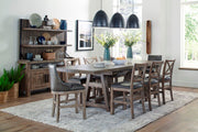 Lodge Dining - Upholstered “X” Back Counter Chair (Set of 2) - Siltstone - R&R Furniture Gallery (Fountain Valley, CA)