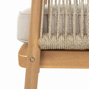Noble House Sumbawa outdoor club arm chair with weather-resistant cushions and wooden frame, suitable for patio or garden seating.