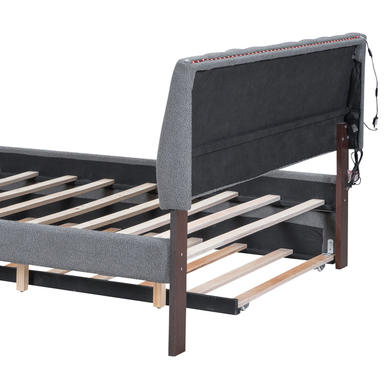 Upholstered Platform Bed With Trundle - R&R Furniture Gallery (Fountain Valley, CA)