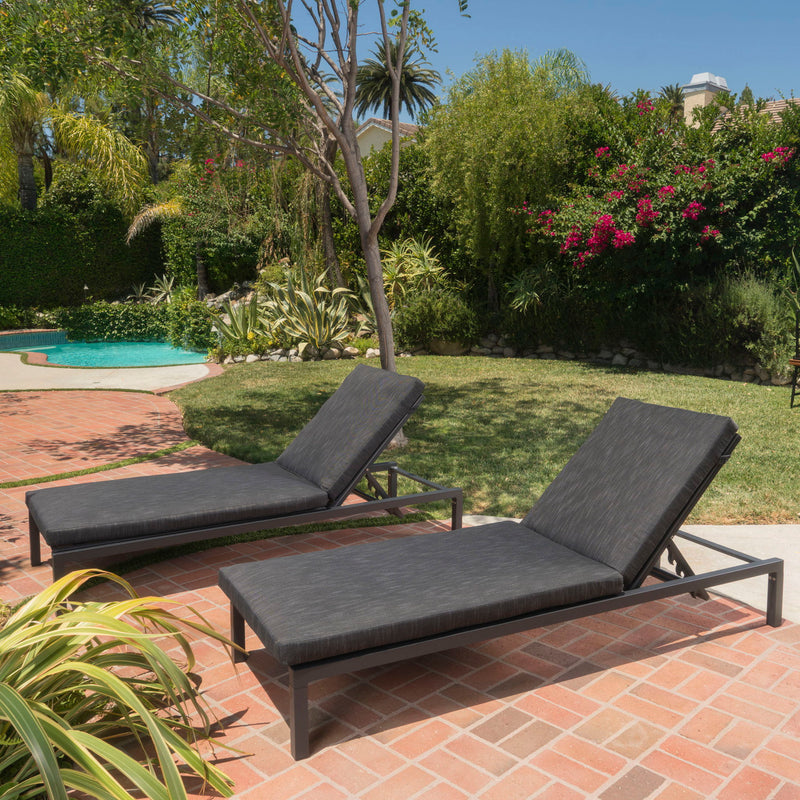 Modern Chaise Lounge With Wate Resistant Fabric Cushions - R&R Furniture Gallery (Fountain Valley, CA)