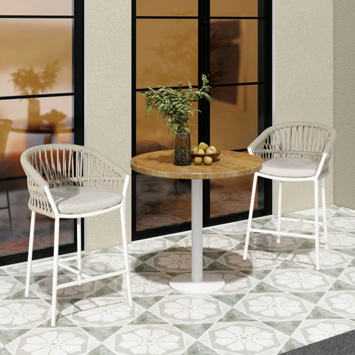 Maiden - Patio Counter Stool Sunproof Olefin (Set of 2) - R&R Furniture Gallery (Fountain Valley, CA)
