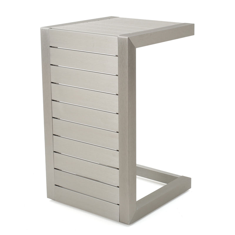 Aluminum Outdoor C - Shaped Side Table For Patio - R&R Furniture Gallery (Fountain Valley, CA)
