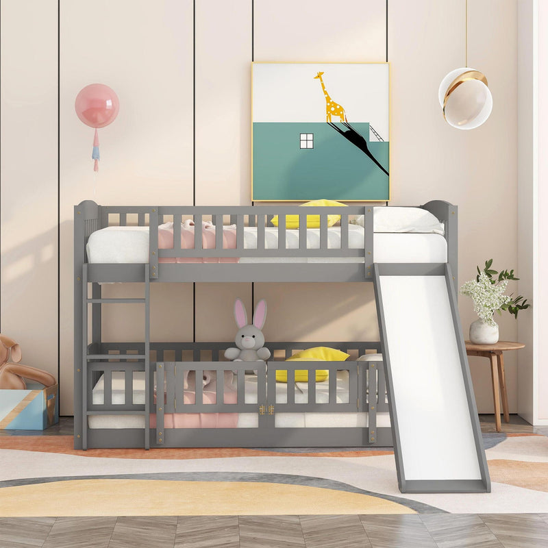 Low Bunk Bed With Slide, Fence And Ladder - R&R Furniture Gallery (Fountain Valley, CA)