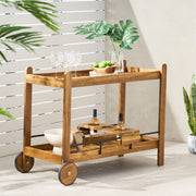 Bar Cart With Wine Bottle Holders, - Black - R&R Furniture Gallery (Fountain Valley, CA)