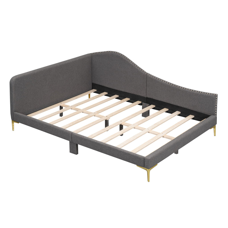 Upholstered Daybed With Headboard And Armrest, Support Legs - R&R Furniture Gallery (Fountain Valley, CA)